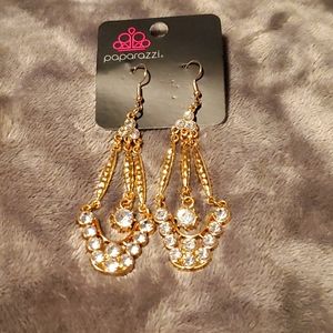 Gold fish hook earrings.